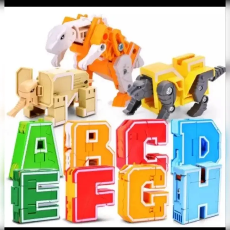 5pcs Robot Huruf Mainan Anak Robot Bentuk Huruf Bisa di Rubah 1
