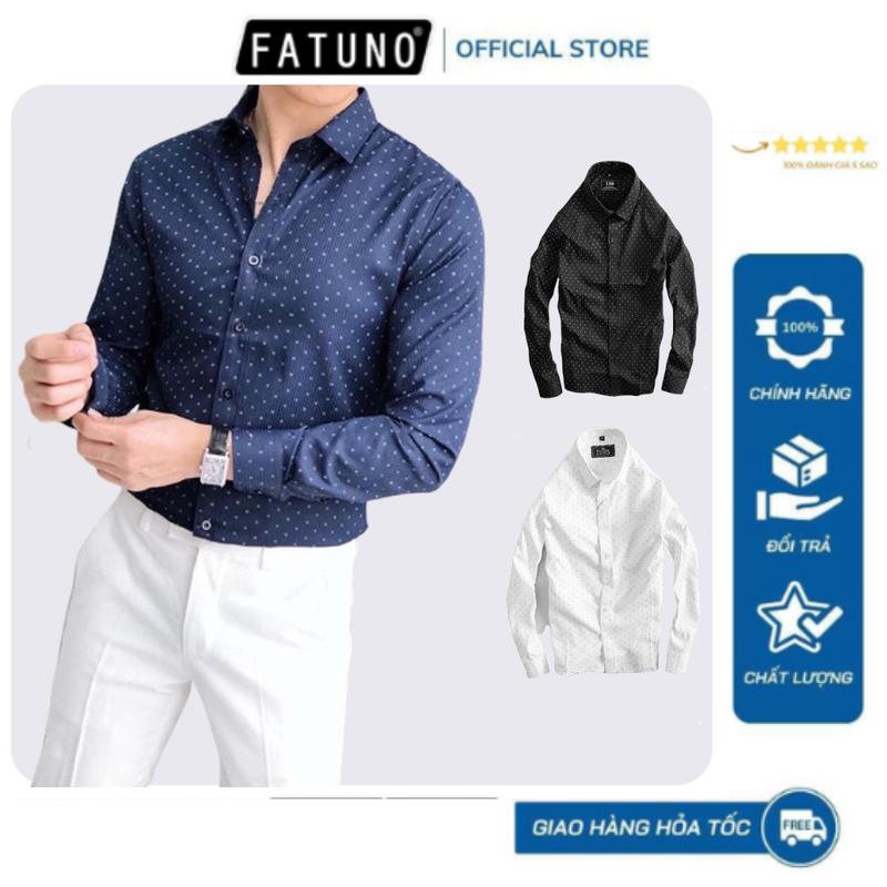 Áo Sơ Mi Nam Công Sở FATUNO Dài Tay Họa Tiết Chấm Bi, Áo Sơ Mi Nam Hàn Quốc Gấp Hộp Cao Cấp sominam  dep đầy màu sắc_chất lượng cao sang trọng sơ  mi Menswear