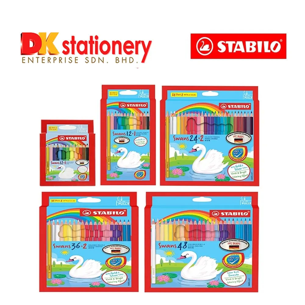 Stabilo Swans Color Pencil 12 / 16 / 24 / 30 / 36 / 48 Colored Pencils Stationery Office