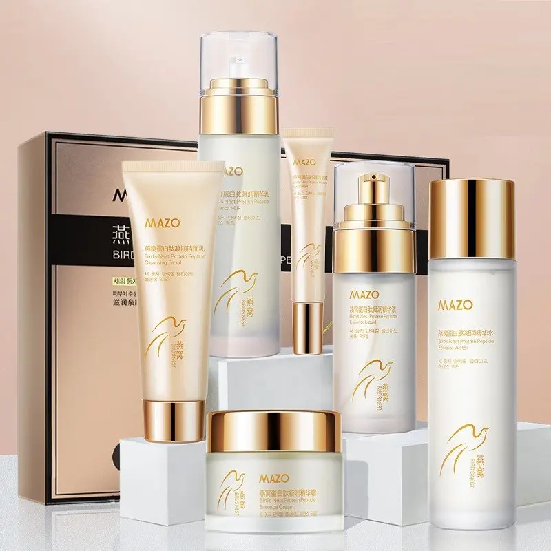 Mazo Bird's Nest Protein Peptide Moisturizing Water and Lotion Set Moisturizing Facial Care Skin Care Products Beauty Salon Kit Comfort Moisturizer