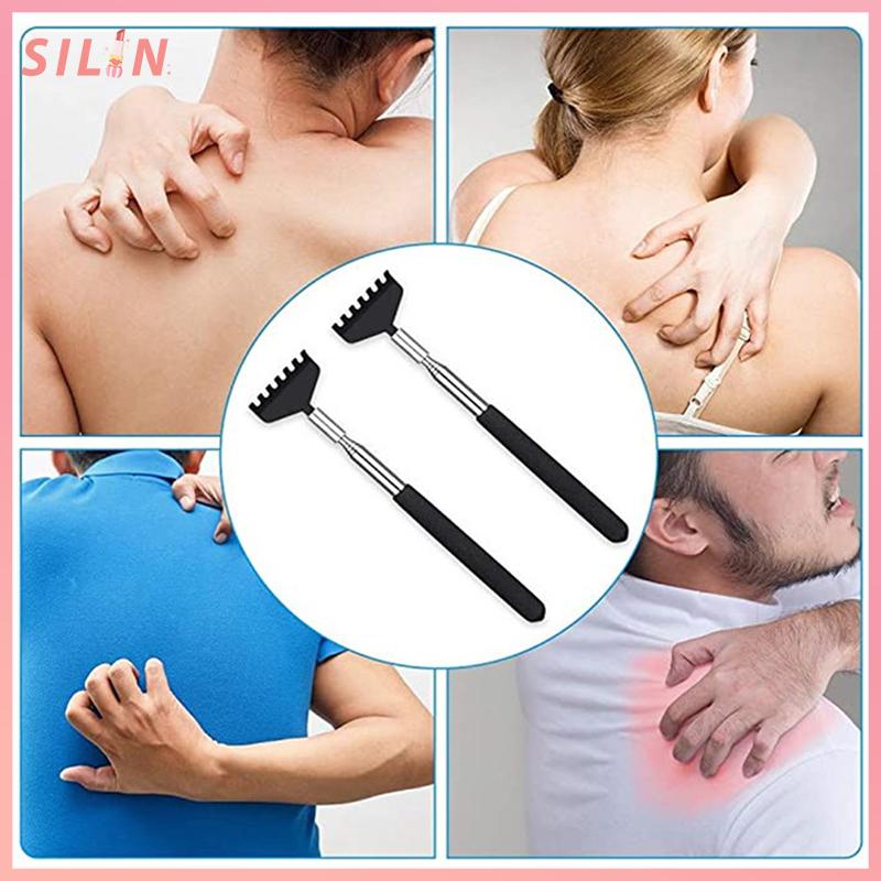 Dụng cụ cào ngứa Có Thể Thu Vào bằng thép, có thể kéo dài, dụng cụ mát xa, dụng cụ cào lưng 5
