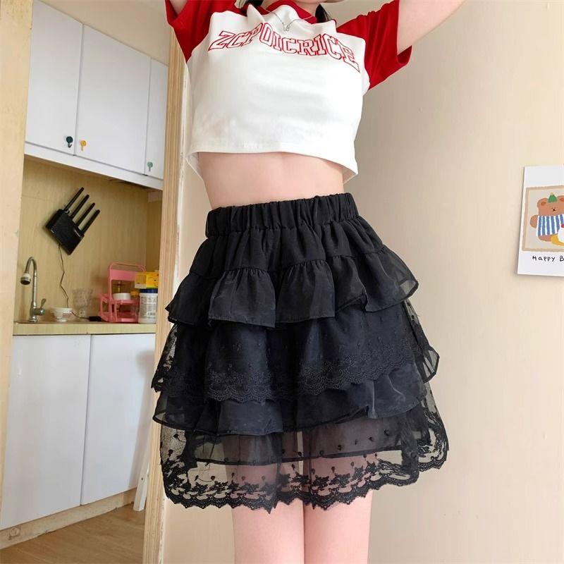 Product Introduction of Ballet style midi skirt, women's summer short skirt, high waist slimming, fluffy skirt, small stature, fairy cake skirt Dress Womenswear 14
