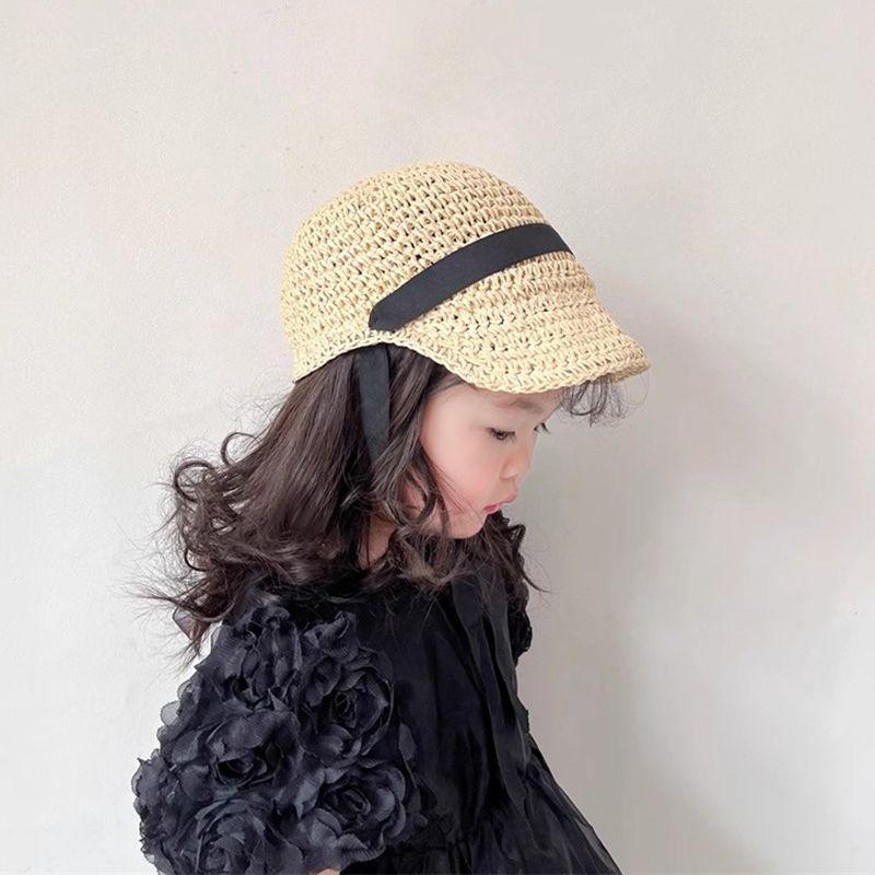 Product Introduction of Children's Hat Summer Baby Girls' Straw Hat Breathable Sun Hat Straw Sun Protection Sun Hat Girls' Outdoor Beach Hat 1