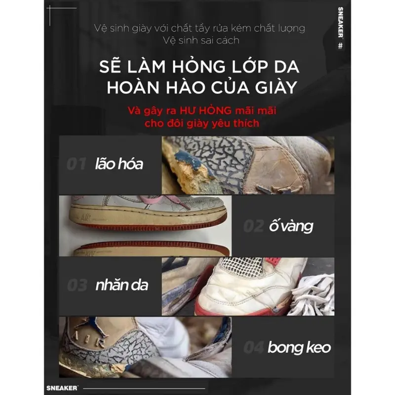 Dung Dịch Vệ Sinh Sneaker 300ml Chai Xịt Tạo Bọt Vệ Sinh Giày Cao Cấp Khử Mùi, Tẩy Trắng Giày Dép, Túi Xách Siêu Tốc 4