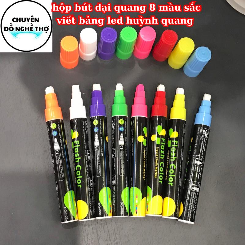 Set 8 Bút Dạ Quang Viết Bảng Led, Biển Quảng Cáo, Mặt Kính