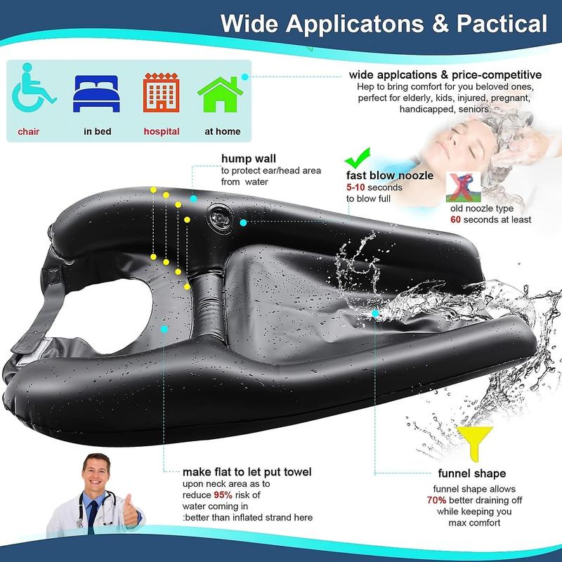 Product Introduction of Portable Inflatable Hair Washing Tray, Hair Washing Basin for Sink at Home, Shampoo Bowl for Travel, Spa, Salon 5