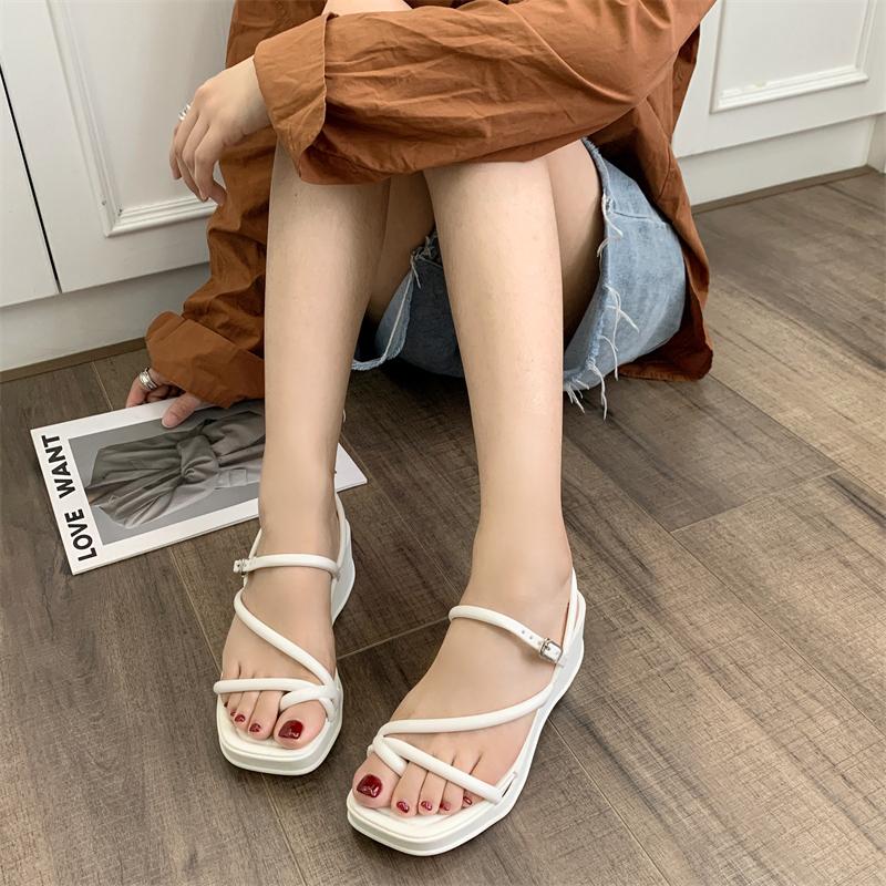 Sissy Bestseller Fairy Style Square Toe Open-Toe Thick-Sole Heeled Buckle Sandals For Women(add one size bigger)