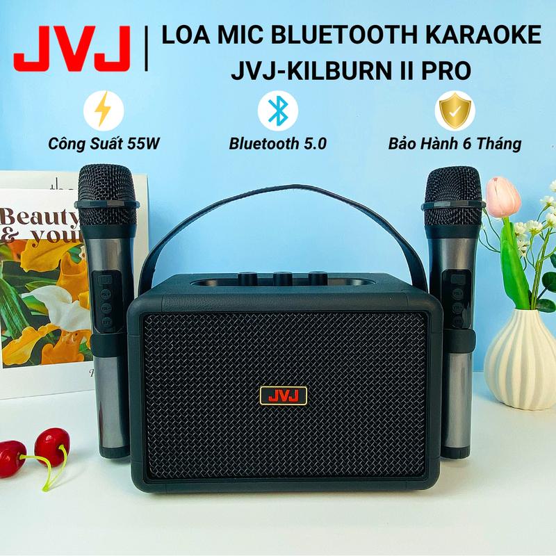 Loa Bluetooth Kèm Mic Hát Karaoke JVJ-KilBurn II Pro 2 Mic Công Suất 55W - Bảo Hành Chính Hãng 6 Tháng