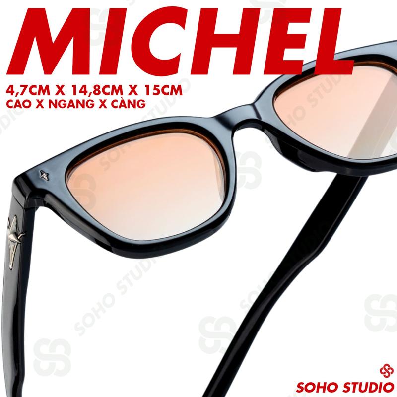 Gọng kính MICHEL Soho Studio form chữ nhật unisex thiết kế mới Mắt Kính Chống Nắng