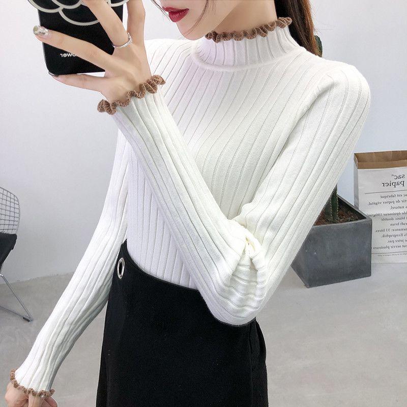 Autumn long-sleeved T-shirt, bottomed shirt, fungus rimmed top 4