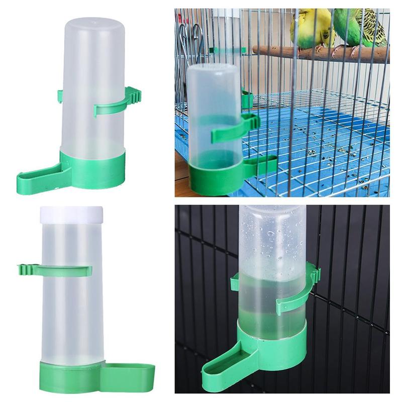 Product Introduction of Plastic Pigeon Parrot Birds Feeder Water Drinker Cup Double Cups Auto Pet Drinking Clear A0B1 42