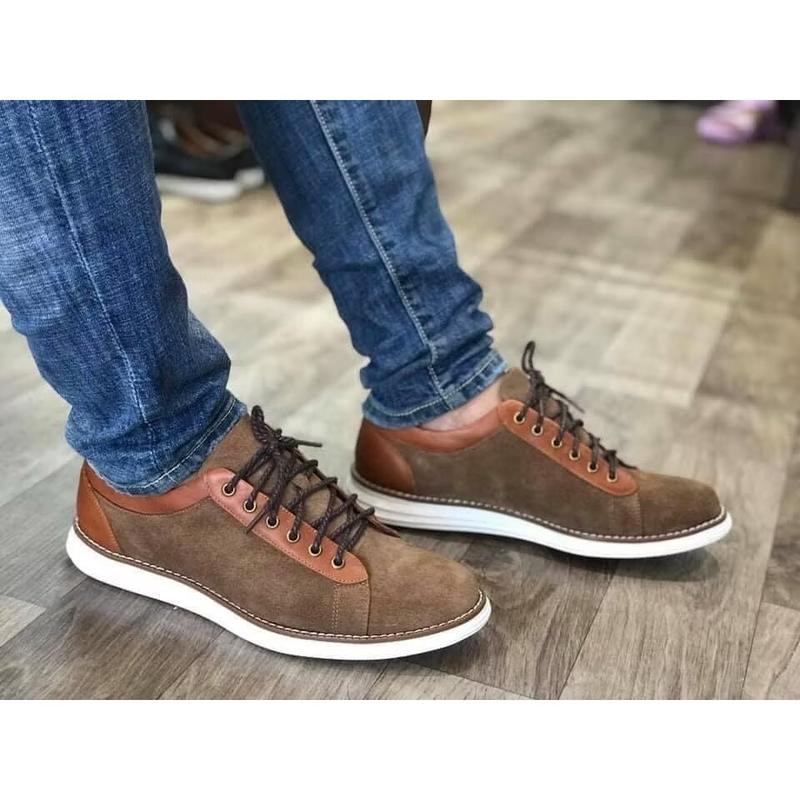 Giày Nam Da Lộn G-1901 JB JAMES BLANC Giày Sneaker siêu nhẹ êm ái Màu Bò Màu Xám Shoes