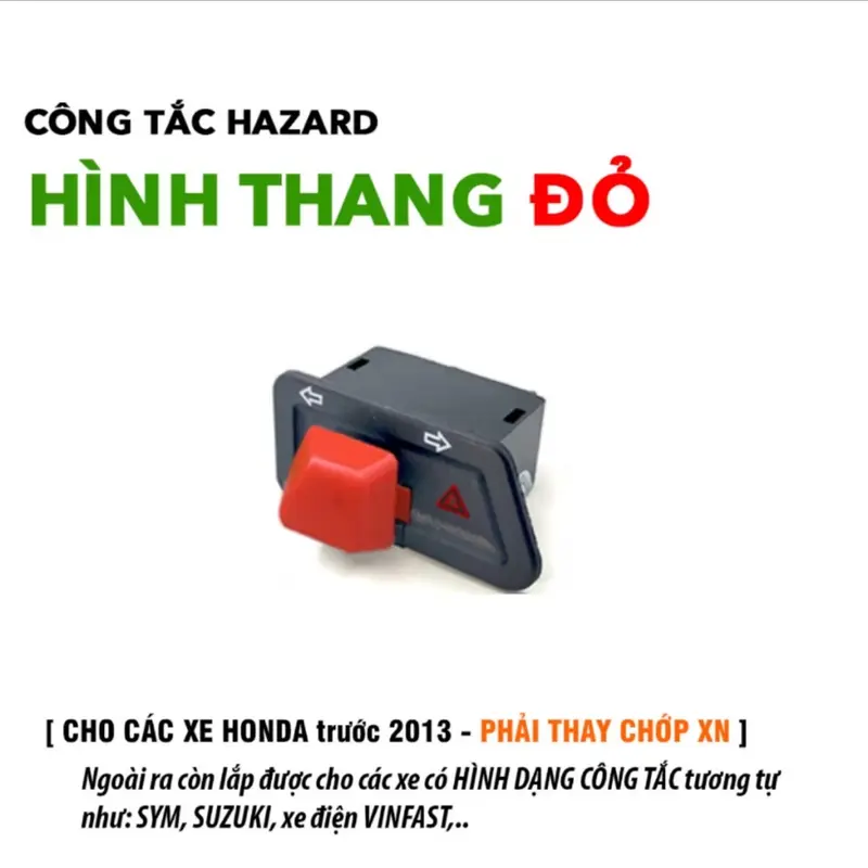 Công tắt HAZARD màu đỏ xe máy (hàng chuẩn) 4