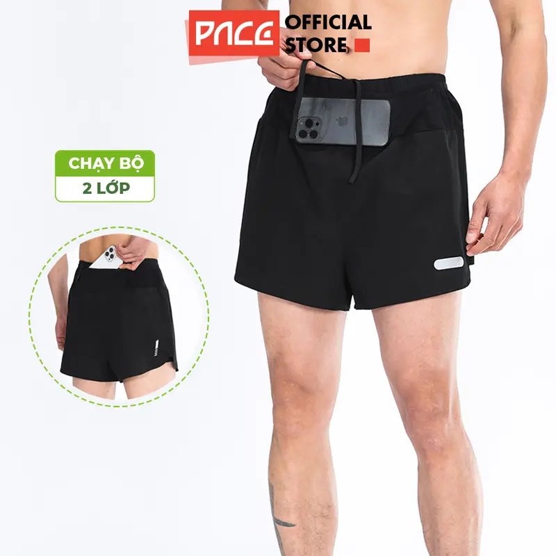 Quần Thể Thao Chạy Bộ Nam 2 Lớp PACE ADV Thiết Kế 5 Túi Đa Năng Thoáng Khí Nhanh Khô 0
