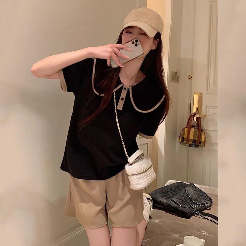 Thời Trang Bigsize Set Quần Áo Dự Tiệc Vải Cotton Lạnh 50 - 100Kg Dễ Thương Top Nữ Women Nhung Đen - A.1162