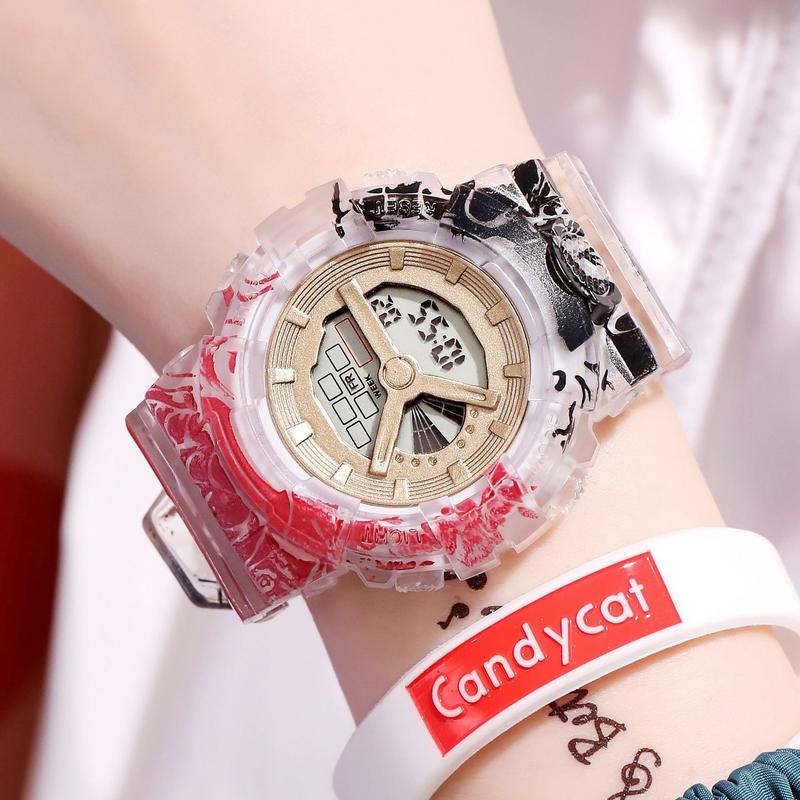 Product Introduction of One piece electronic watch for men and women, luminous sports alarm clock, waterproof, multifunctional, single display, trend 0