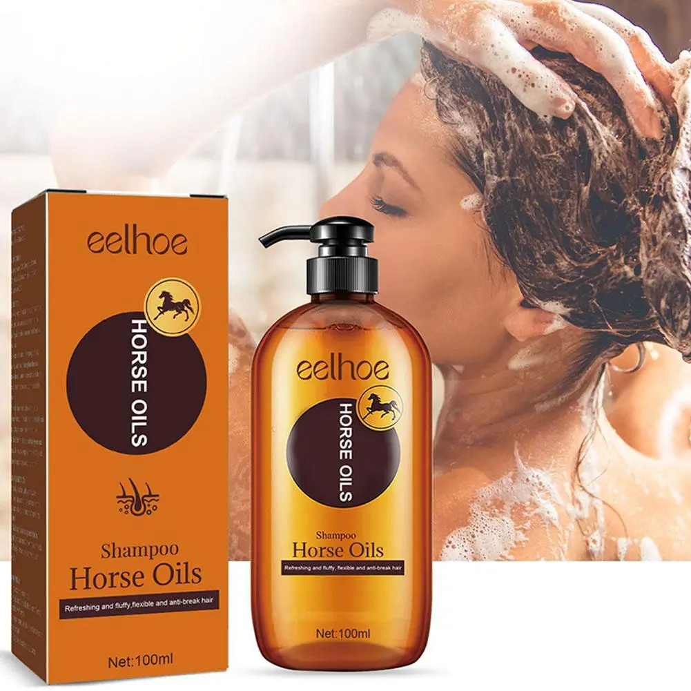 Dầu Gội Nuôi Dưỡng Dầu Ngựa, 100ml, Ngăn Ngừa Rụng Tóc, Dầu Xả Sạch Sâu, Thích Hợp Cho Tóc Gàu, T4T5