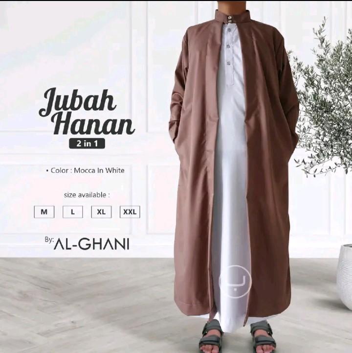 Jubah Hanan 2 in 1 jubah pria premium bahan katun exclusive 5