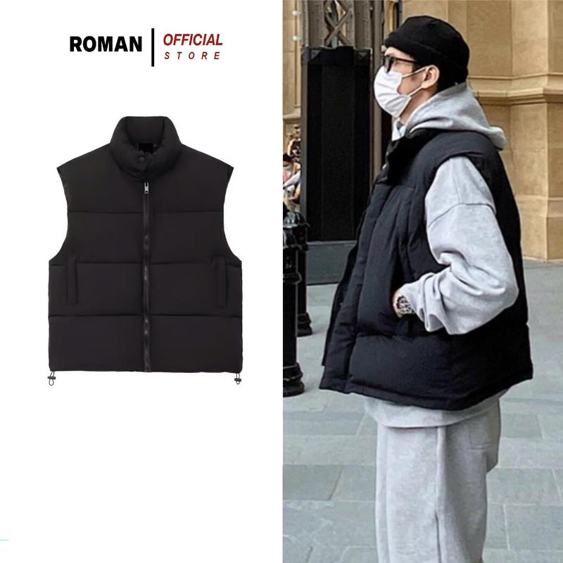 Áo khoác phao gile nam nữ thu đông form boxy bông nhồi dày dặn AP01