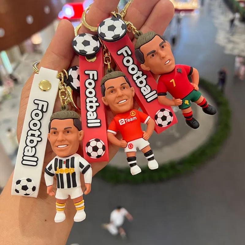 Product Introduction of Football Star Ronaldo Figure Keychain Jewelry Bag Pendent Keyring Collection Doll Car Ornaments Key Accessories Souvenirs Gifts 0