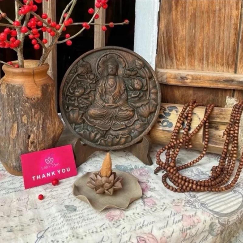 Tranh gỗ thiền tâm thanh tịnh-tranh gỗ decor trang chí nội thất 3