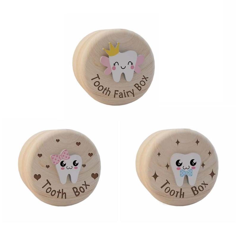 Mini Collection Commemorative Box Wood Baby Tooth Box Primary Teeth Baby Teeth Save Milk Teeth Organizer Souvenirs Box Fetal Hair Umbilical Cord Preservation Deciduous Tooth Case Children 2