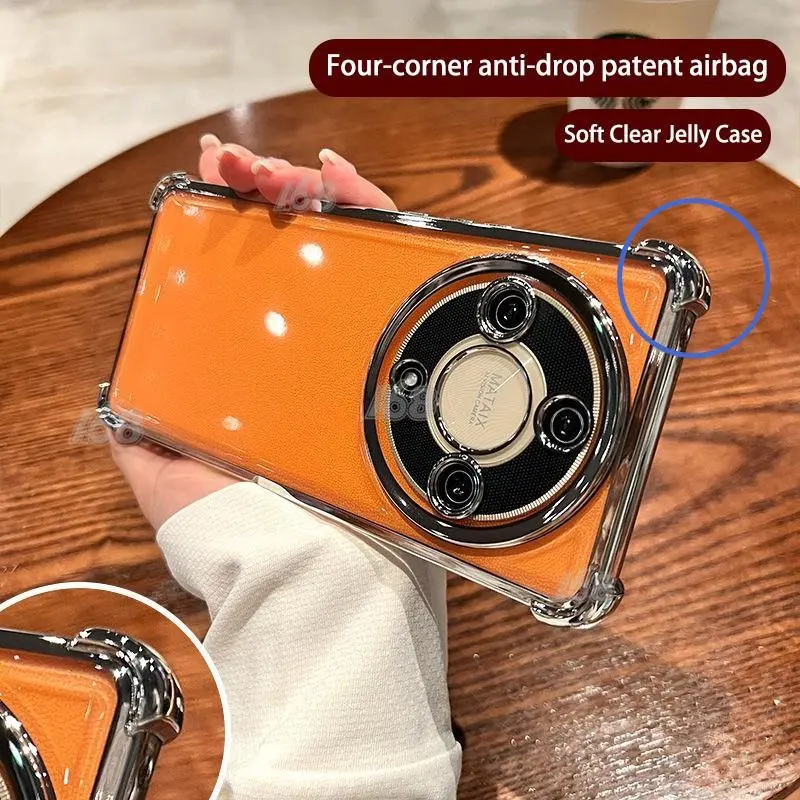 For Honor X9B X9A 5G Clear Jelly Soft Shockproof Case with Camera Lens Protector Phone Case  Luxury transparent electroplated edge