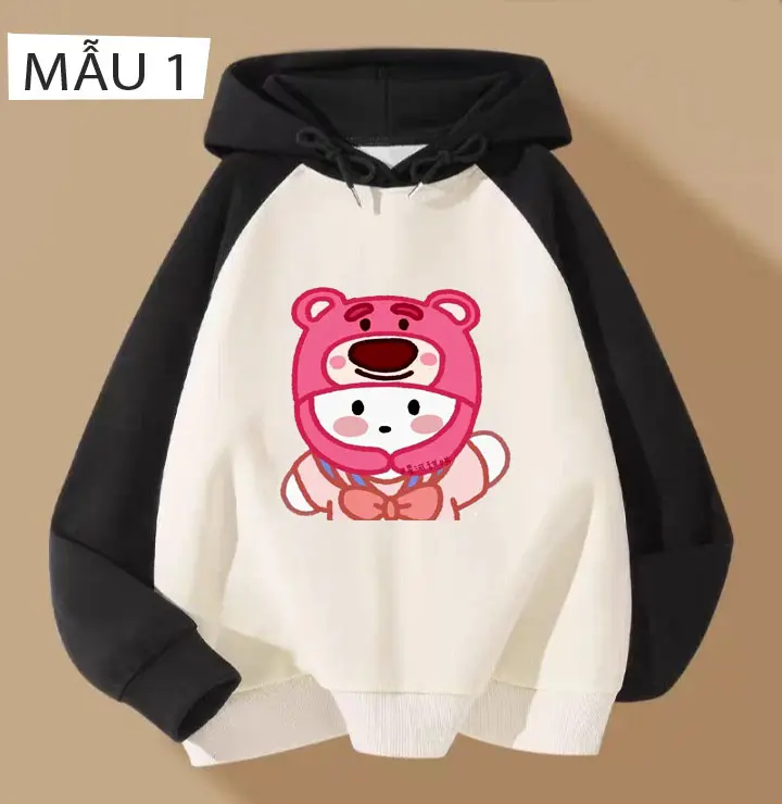 Áo hoodie cho bé gái tay zalang 11816  phom rộng chất nỉ size từ 9 đến 65kg 3