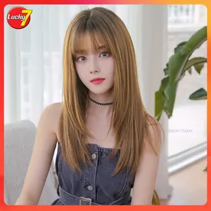 COD/LuckyTujuh/Wig Layer Bob Trendy/Layer Bob Selebgram/250g Super Ringan/Poni Udara Alami/65cm/longPearHead