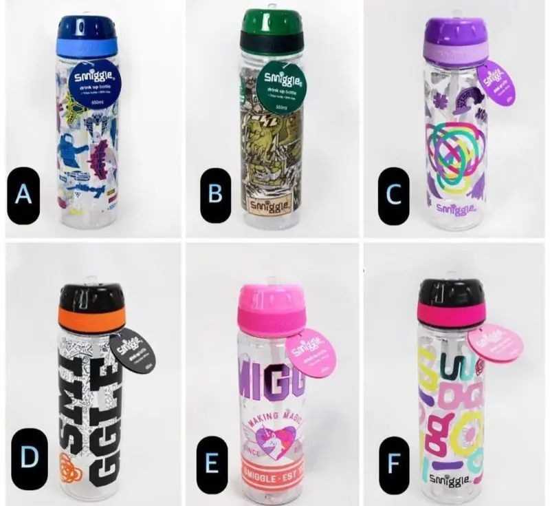 Drink Up Bottle Smiggle Botol Minum Anak Perempuan Laki-laki 650ml Terbaru Water Straw Bottles Kitchenware botol minum karakter Tahan Bocor Blue Water Bottles Sekolah 1