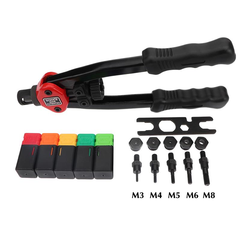 Product Introduction of Box 150Pcs Flat Head Riveter Nut Gun BT605 Blind Heavy Hand Inser Rivet Nut Tool Manual Mandrels M3 M4 M5 M6 M8 M10 Auto Rivet 21