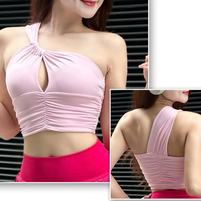 Áo Bra Lisa 2.0 Lệch Vai, Nhún Hông Tập Gym, Yoga, Pilates, Pickleball