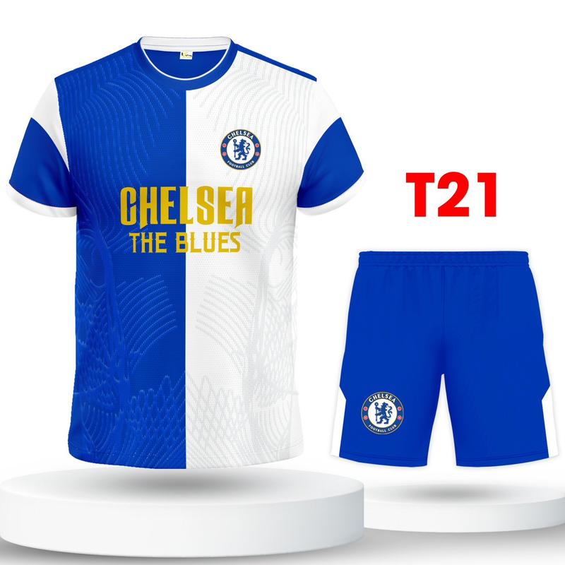 Bộ quần áo bóng đá, đồ đá banh Chelsea thun lạnh cao cấp logo thêu Top Sport