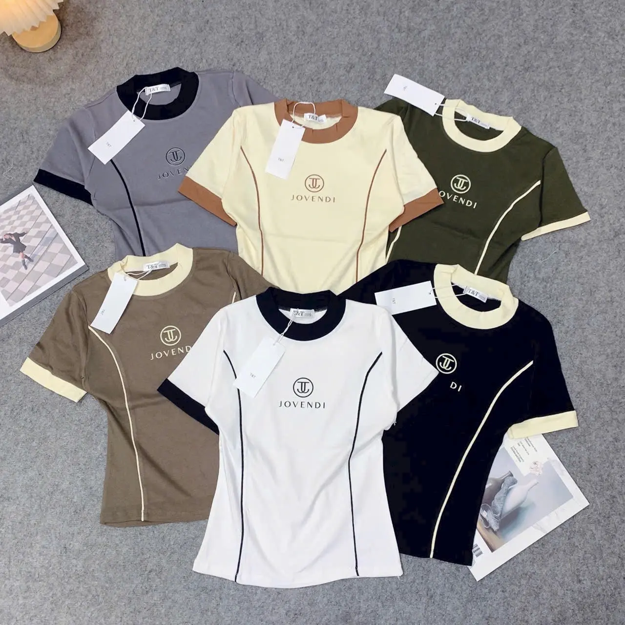 Áo thun cổ tròn cho nữ form đẹp giá tốt chất thun gân cá tính trơn T-shirts áonuxinh