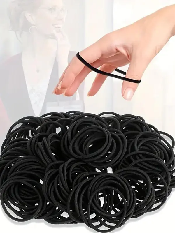 Solid Color Hair Tie (100pcs), High Stretch Durable Hair Tie, Durable Accessories for Women & Girls, Minimalist Headwear Suitable for Thick Hair 3