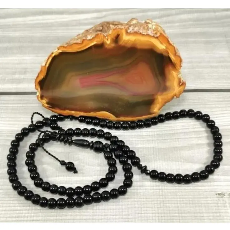 murah TASBIH NATURAL BATU BLACK ONYX 6 mili 99 BUTIR OLEH OLEH HAJI DAN UMROH