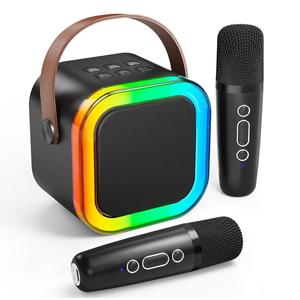 ワイヤレスカラオケマイク＆スピーカーセット、HiFiステレオサウンドKTVスピーカーシステム、RGB LEDライト付き、アウトドアやスポーツ、旅行に最適なカラオケマシン