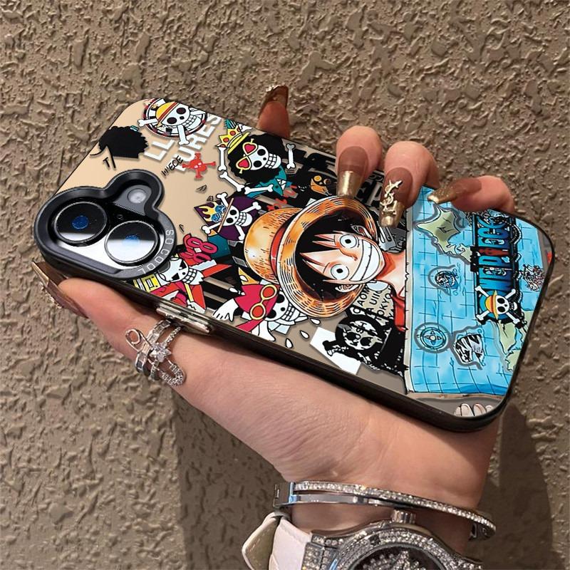 เคสไอโฟน11/12/13/14/15/16/17 Pro Max Anime One Piece Series Silicone Case For iPhone 17PM,16PM,13PM,