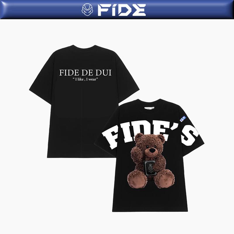 Áo thun FIDE TEDDY phông unisex form rộng local brand nam nữ cổ tròn oversize - AT109 Menswear Cotton