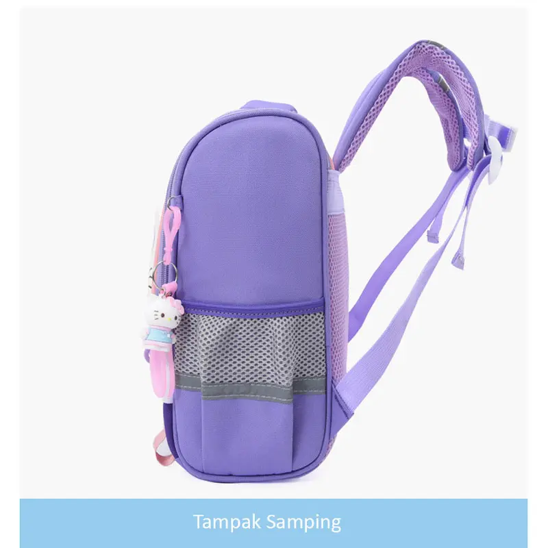 Tas Ransel Motif Fashion Anak TK Kitty & Shark Ukuran 32cm Free Gantungan  | 0609 Kivaro 4