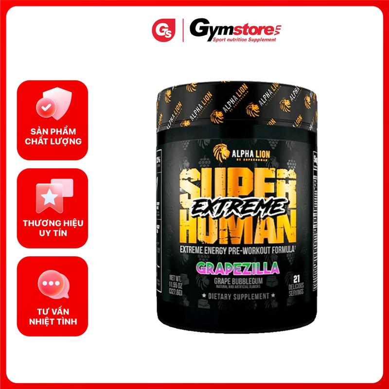 Bột SuperHuman Extreme Energy Pre-Workout Formula, 21 Servings | Made in USA