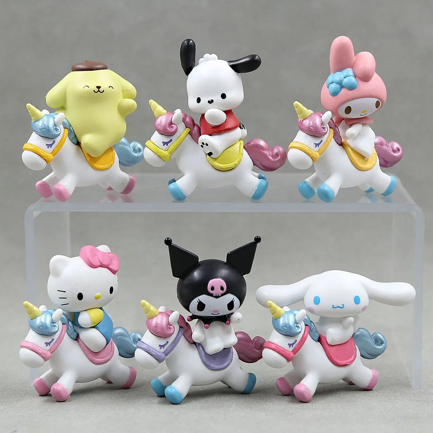 Melody Sanrio Riding Family Clow M Cinnamoroll Babycinnamoroll Blind Box Hand-Made Cake Desktop Decoration Doll Gift