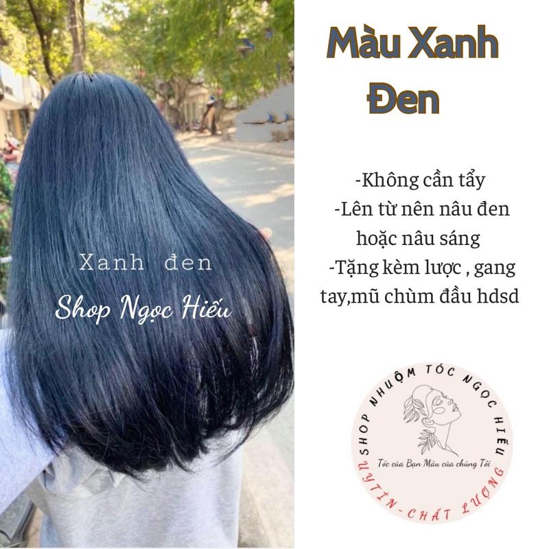 Thuốc Nhuộm Tóc Màu XANH ĐEN không cần tẩy lên màu xinh Đổi Màu Tóc Nữ