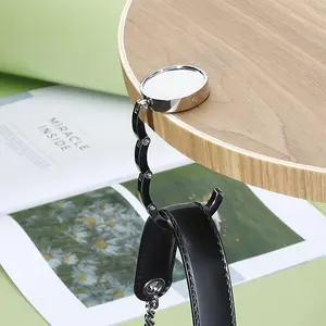 Gantungan Tas Cewek Portabel, Gantungan Tas Bundar, Gantungan Tas Desktop Fesyen, Gantungan Khusus, Gantungan Penyimpanan Meja Samping Tanpa Lubang