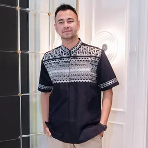 BENHILL Taqwa Koko Bordir "RAFFI AHMAD" Pria Pendek Navy-Black-Off White 2613-58-59