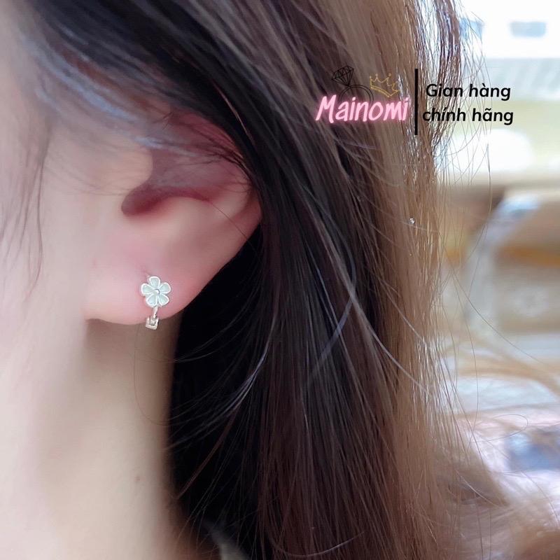 Bông tai hoa trẻ em bạc ta MAINOMI (ng lớn tai mỏng hoặc vành tai đeo đc)