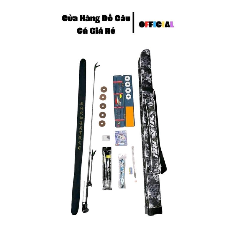 Bộ Cần Câu Cá Đầy Đủ - Kèm Cần Câu 5H 5m4 -Bao Đựng Cần - 5 Phao Ngày - 1 Phao Điện - Cuộn Cước 100m - Dây Cuốn Cần - Hộp Phao Xanh - 5 Trục Nâu Buộc Sẵn - Hộp Lưỡi - Gác 2m1 ultra - Thẻo Cước  - Phao Điện Kèm Pin - Bộ Đầy Đủ Bắt Cá Fishing Đi Câu Nữ