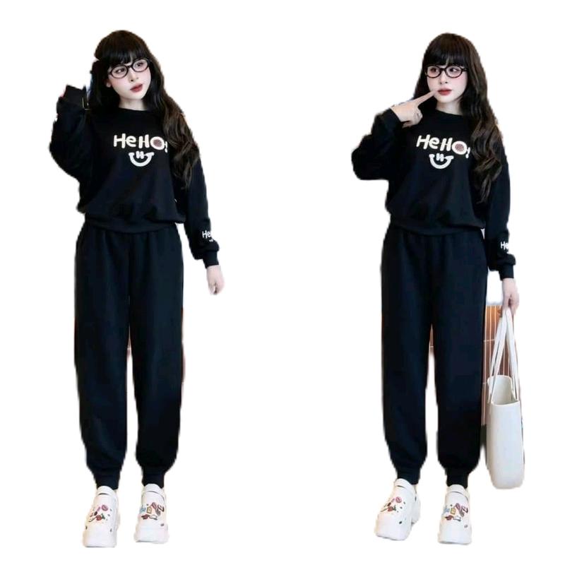 Sét bộ nỉ ngoại  in chữ Heho 40 đến 58kg    set Áo Nữ 0