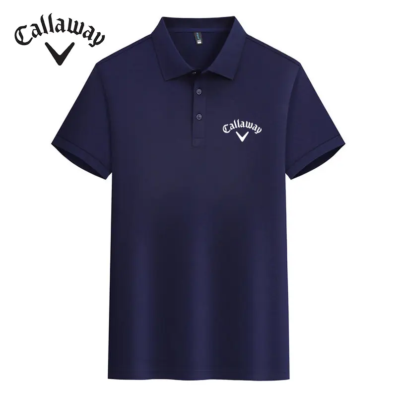 Embroidered Callaway Polo Men's Hot Selling Polo Shirt Summer New Business Leisure Breathable High-Quality Anti-pillin Polo Shirt for Men Menswear Top Lingerie Short Sleeve