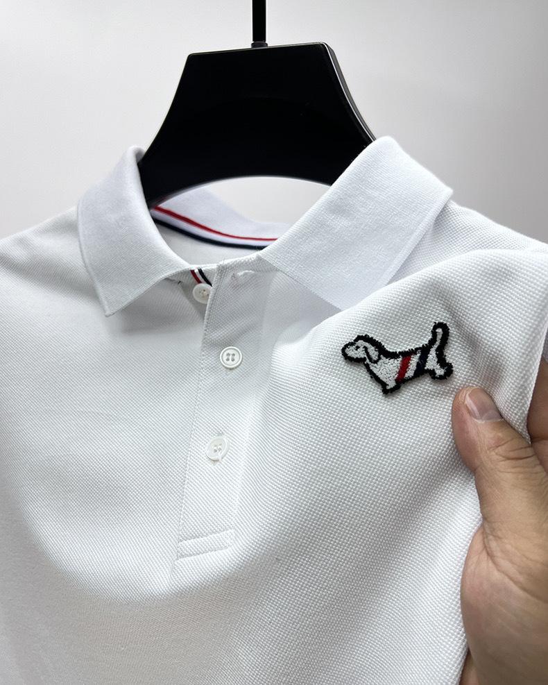 Product Introduction of Áo Thun ngắn Tay Cotton Mùa Hè, Quần Áo Cao Cấp, Dành Cho Nam Giới, Có Viền Xẻ Tà Ở Viền, Áo Polo Thường Ngày Hợp Xu hướng Tay Lửng 5